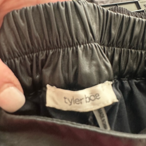Tyler Boe Stevie Black High-Waist Faux Leather Shorts - Picture 6 of 6